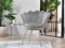 Velour fåtölj grå kromade ben LAZAR