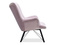 Lila velourfåtölj svarta ben DALTON