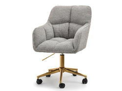 Boucle fåtölj Grå Guld Ben ISLA