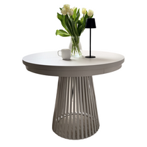 Runt matbord med extra insatser, 100 cm, kashmirfärgad ALEXANDER