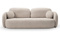 Beige soffa med rundade kanter, sovfunktion, förvaringsutrymme för sängkläder OLIMP