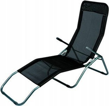 Fällbar solstol svart 160 x 58 x 97 cm