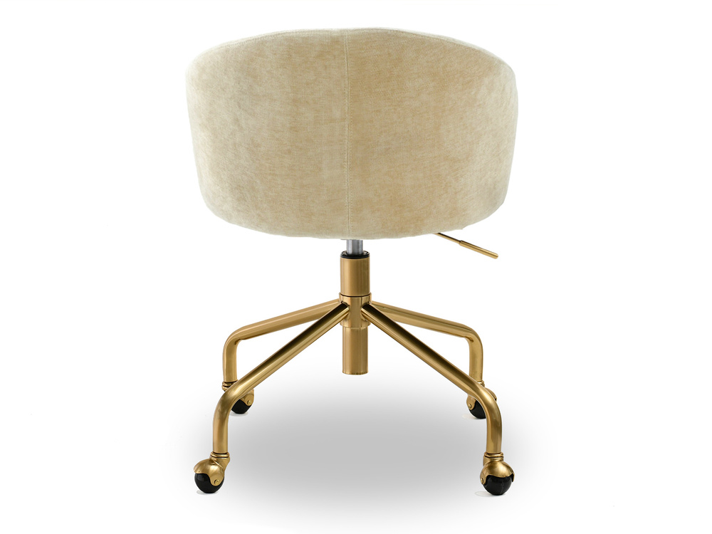 Kontorsfåtölj creme guld ben CLARA