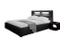 Svart säng 160 med LED och förvaring GOLD 5