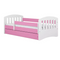 Barnsäng med madrass och låda 80x140 vit/ rosa CLASSIC