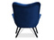 Fåtölj i marinblå velour med svarta ben DALTON