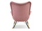 Fåtölj rosa pastellrosa svart ben LAUREN