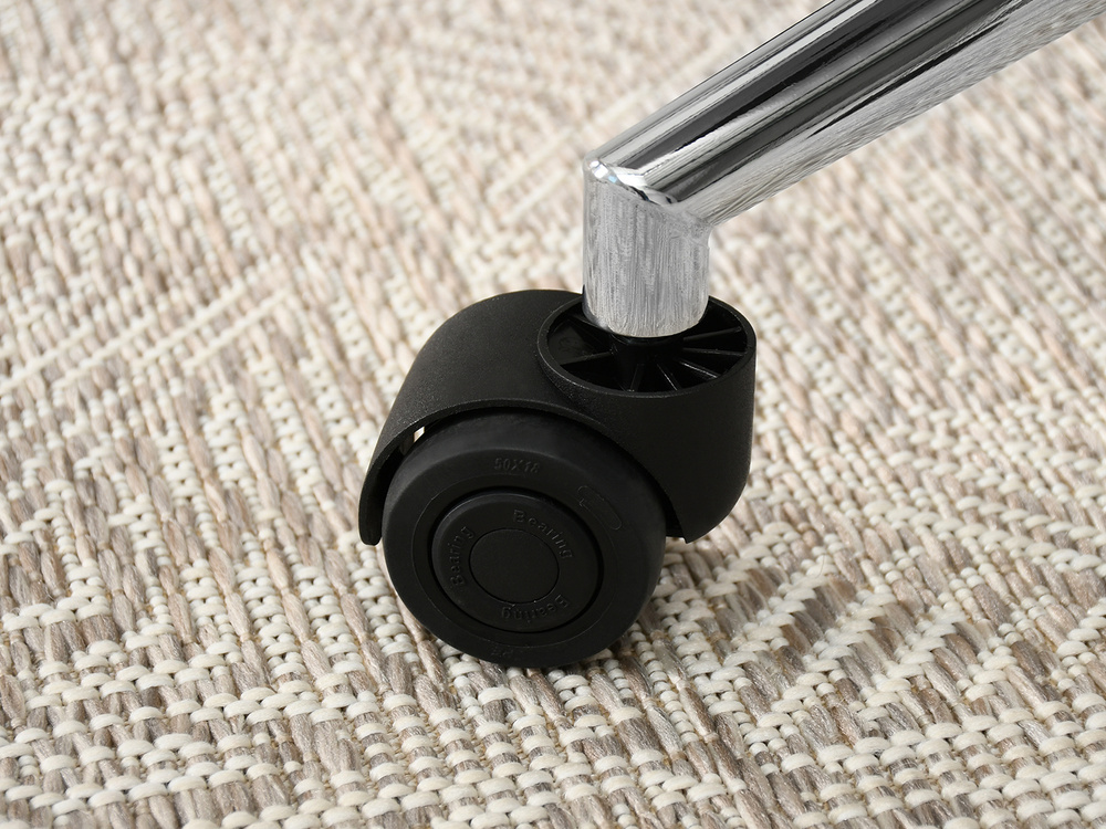 Krämfärgad kontorsfåtölj, svarta ben AUSTIN