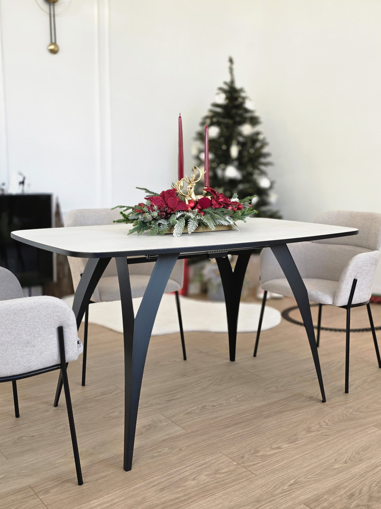 Ovalt fällbart bord 140-240 cm, svart/chromix ELISMA