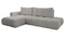Grå hörnsoffa med sovfunktion vänster SOLETTO