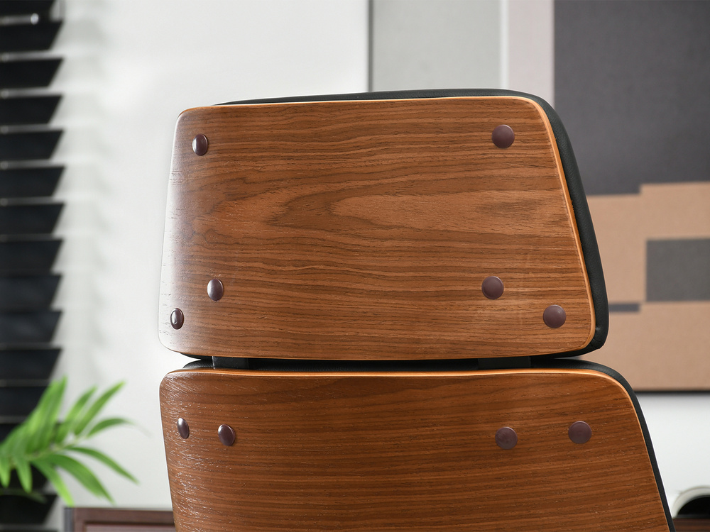 Kontorsfåtölj svart/valnöt svart ben CLEMENS