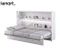 Sängskåp 120x200 vit högglans madrass led bokhyllor Bed Concept BC-05