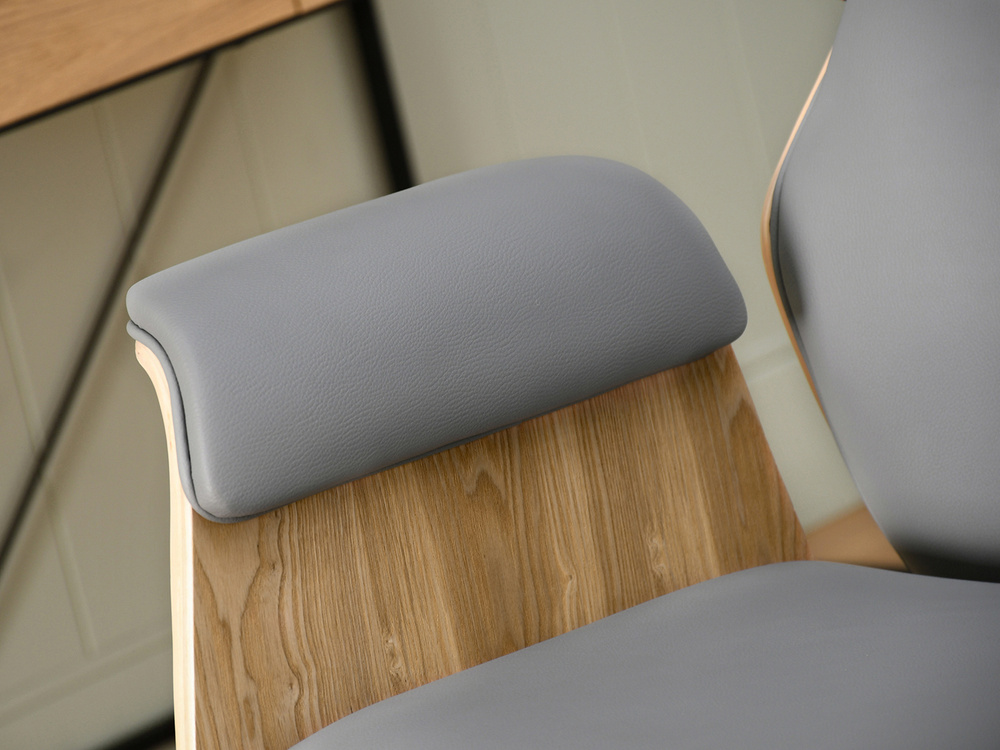 Kontorsfåtölj grå/ek svart ben LEONARD