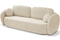 Beige soffa med rundade kanter, sovfunktion, förvaringsutrymme för sängkläder OLIMP