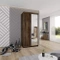 Smal garderob med spegel mörk ask TOP 23-100
