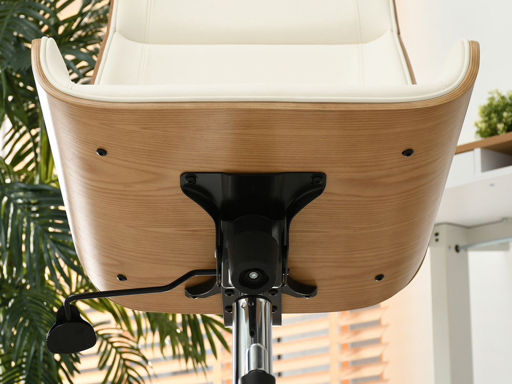 Krämfärgad kontorsfåtölj, svarta ben AUSTIN