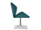 Fåtölj i turkos velour med kromade ben VELO-STATIC