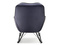 Velour fåtölj grafit svart ben COCO