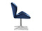 Velour fåtölj marinblå krom ben VELO-STATIC