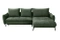 Grønn hjørnesofa med sovefunksjon höger VIGO