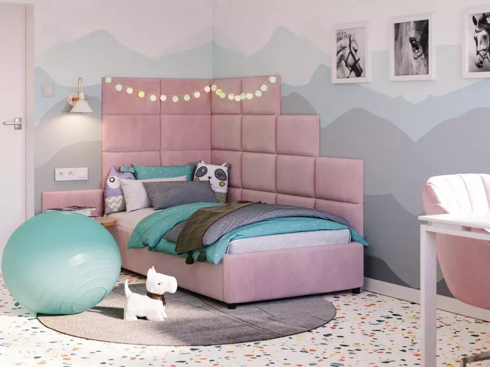 Stoppad väggpanel 30x30 marinblå LUX