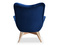 Fåtölj i velour marinblå ben i bok FLORI