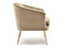Fåtölj i beige velour med gyllene ben ESTEL