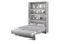Sängskåp 140x200 grå matt madrass led bokhyllor Bed Concept BC-01