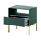 Grönt sängbord med gula ben VOLARE