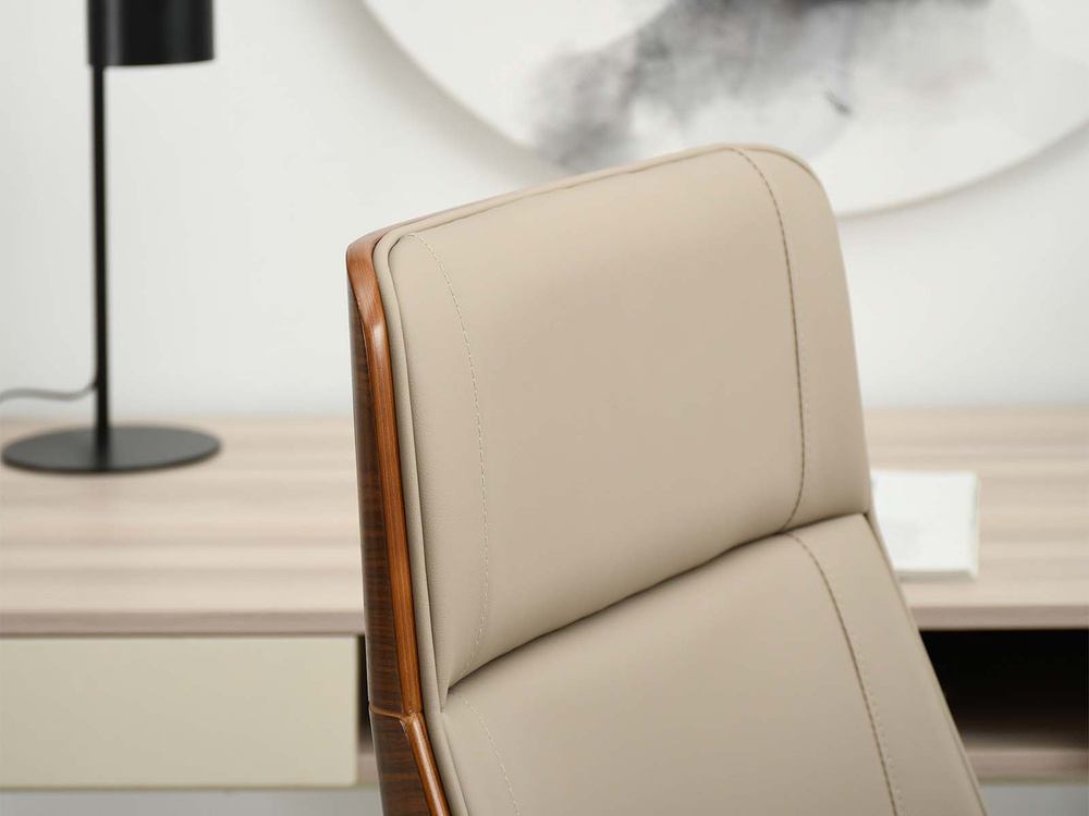 Kontorsfåtölj beige/svarta ben AUSTIN