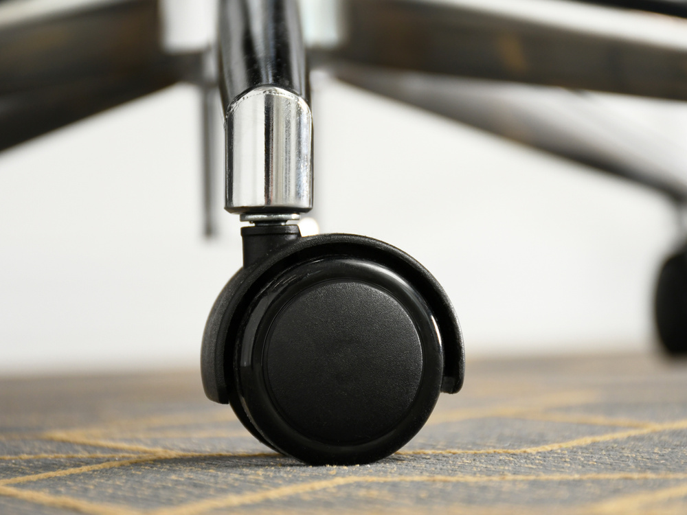 Kontorsfåtölj svart/karamell krom ben LEONARD