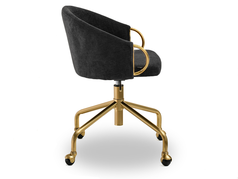 CLARA kontorsfåtölj svart guld ben