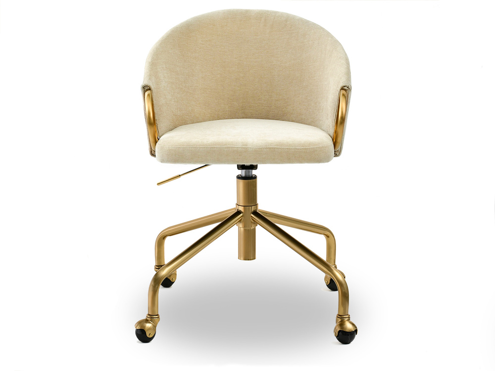 Kontorsfåtölj creme guld ben CLARA