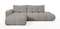 Grå hörnsoffa med sovfunktion vänster SOLETTO