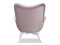 Fåtölj i lila velour med vita ben FLORI