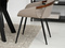 Modern stol beige/walnut svarta ben MARCUS