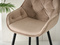Beige velour hocker svarta ben LUCENA