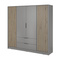 Grå garderob 200 cm Nelly 4D
