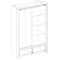Vit skjutgarderob 150 cm med LED TAYA