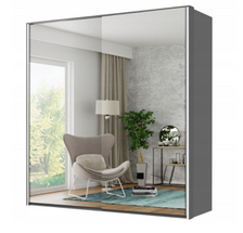 Skjutdörrsgarderob med spegel och LED-ljus Brego 200