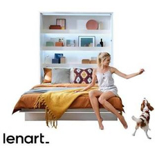 Sängskåp 140x200 vit matt Bed Concept BC-01