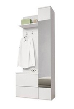 Hallmöbel med förvaring och spegel vit 90 cm GREEN