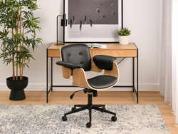 Kontorsfåtölj svart/ek med svarta ben DUCK