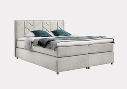 Velour kontinentalsäng 140x200 beige SERINA