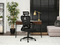 Kontorsfåtölj svart med svarta ben DYLAN