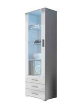 Högt vitrinskåp vit/ vit högglans SOHO S1