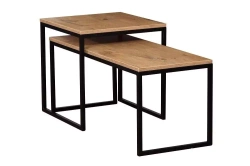 Soffbord ek lancelot / svart satsbord 2i1 Tony