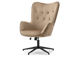 Beige velourfåtölj svarta ben TRINI