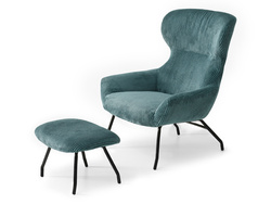 Turkos fåtölj svarta ben CONOR