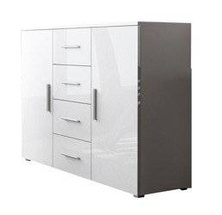 UNI byrå vit högglans 132 cm